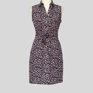 TOMMY HILFIGER Women's Floral Print Shirt Dress Blue / Red  Size 2